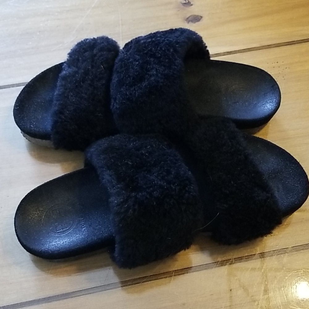 Tory Burch shearling slides